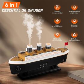 Bateau Jellyfish Diffuseur d’huiles essentielles 250ml avec télécommande – معطر جو على شكل باخرة